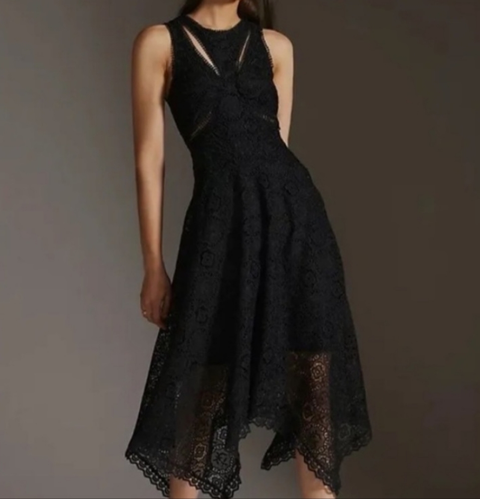 NWT ANTHROPOLOGIE BLACK DRESS Lace.NEW WITH TAGS